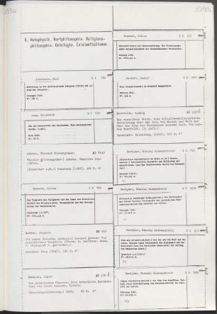 6. Metaphysik, Wertphilosophie, Religionsphilosophie, Ontologie, Existentialismus