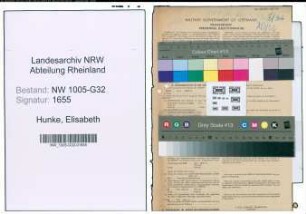 Entnazifizierung Elisabeth Hunke , geb. 05.01.1907 (Buchhalterin)