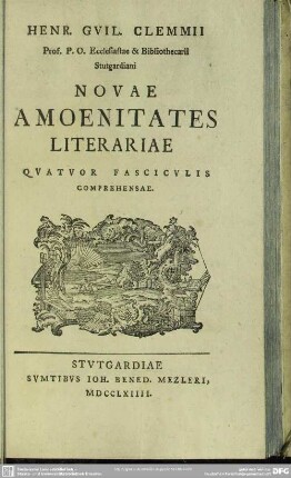 Novae Amoenitates Literariae. Quatuor Fasciculus Comprehensae