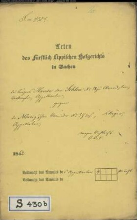 Haase oder Schlue Nr. 38 zu Alverdissen gegen Mönnigsche Vormunde in Erder (?, Alverdissen ?) - Viehtrift