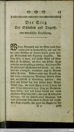Der Sieg Der Schönheit und Tugend, eine moralische Erzählung