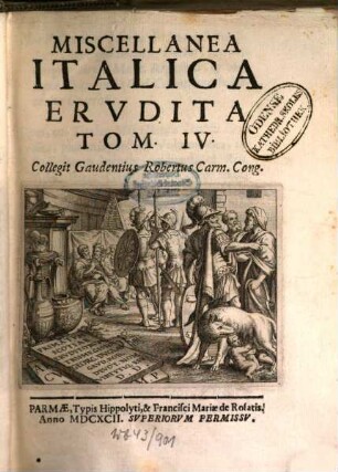 Miscellanea Italica Erudita, 4