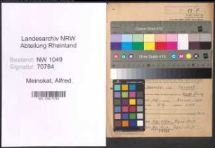 Entnazifizierung Alfred Meinokat , geb. 17.12.1907 (Zollbeamter)