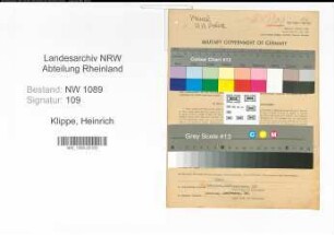 Entnazifizierung Heinrich Klippe , geb. 15.10.1899 (Polizeibeamter)