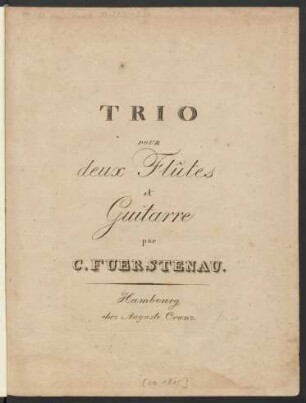 Trio Pour deux Flûtes et Guitarre