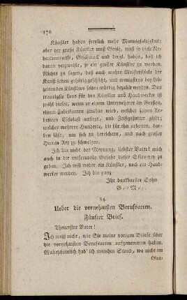 84. Ueber die vornehmsten Berufsarten. Fünfter Brief