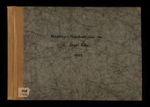 Nachtrags-Haushaltsplan der Stadt Köln / 1951