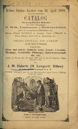 Katalog. [9.] 1880, 26. Apr.