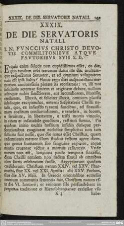 XXIX. De die Seruatoris natali