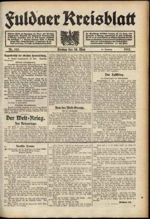 Ausgabe vom Freitag, den 28. Mai 1915.