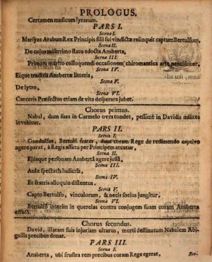 Bertulfus Et Ansberta : Geminum Conjugalis Fidei Exemplar, à Studiosa Juventute Gymnasii Societatis Jesu Ratisbonæ Ludis Autumnalibus In Scenam Dati = Bertulfus Und Ansberta : Doppletes Beyspiel ehelicher Treu und Einigkeit, Vorgestellet Auf öffentlicher Schau-Bühne von der studirenden Jugend in dem Gymnasio bey S. Paul, Der Gesellschafft Jesu, In Regenspurg den 3. und 6. Herbstmonaths 1723