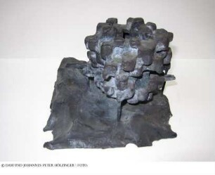 Wohncluster im Luftraum, Cluster (Cluster in Landschaft) - Bronzeobjekt