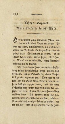 Achtes Kapitel. Mein Eintritt in die Welt