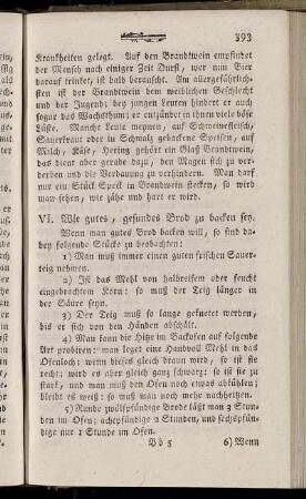 VI. Wie gutes, gesundes Brod zu backen sey