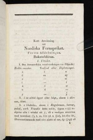 Första Afdelningen. Bokstafsläran.