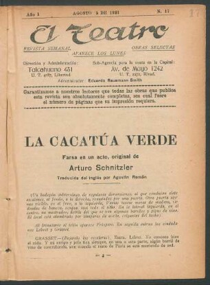 1921001700: La cacatúa verde: farsa en un acto