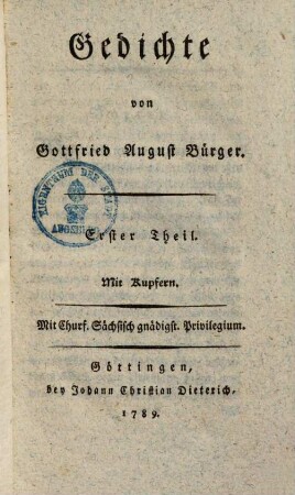 Gedichte, 1