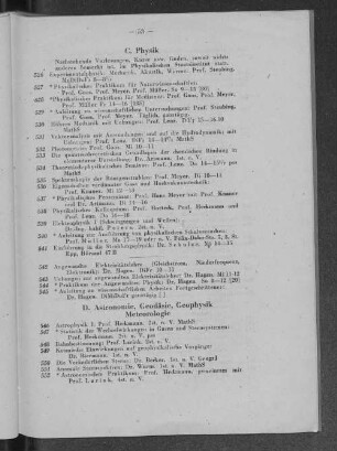 D. Astronomie, Geodäsie, Geophysik, Meteorologie