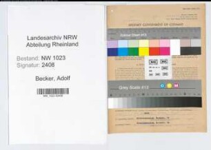 Entnazifizierung Adolf Becker , geb. 27.05.1898 (Amtsinspektor)