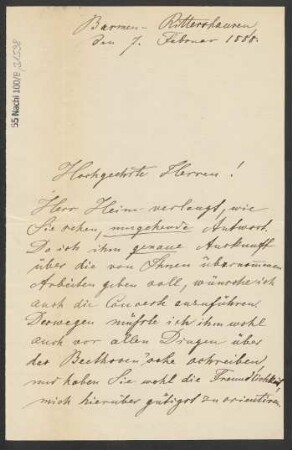 Brief an B. Schott's Söhne : 07.02.1888