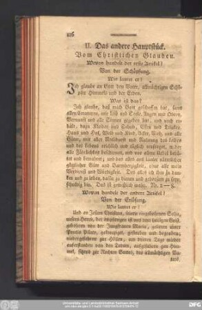 II. Das andere Hauptstück. Vom Christlichen Glauben.