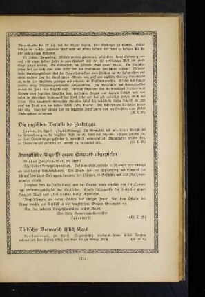 Die englischen Verluste bei Zeebrügge.