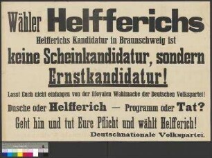 Wahlplakat der DNVP zur Wahl des Reichstags am 6. Juni 1920