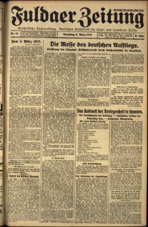 Ausgabe vom Dienstag, den 06. März 1934.