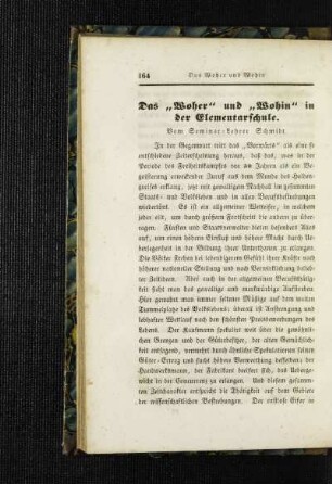 ¬Das¬ "Woher" und "Wohin" in der Elementarschule