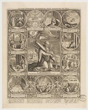 Heiliger Bernhard mit Attributen