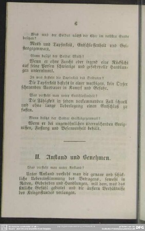 II. Anstand und Benehmen