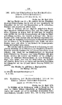 Verhütung des Gasthausbesuches seitens der Schüler höherer Unterrichts-Anstalten : [II. Gymnasial- und Real-Lehranstalten]