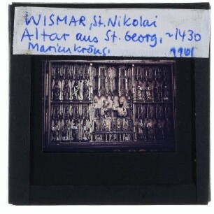 Wismar, Nikolaikirche : Detailansicht Hochaltar aus Georgenkirche