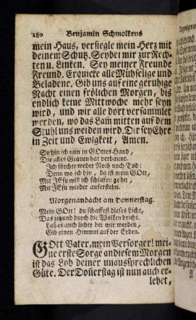 180-189, Morgenandacht am Donnerstag; Abendandacht am Donnerstag