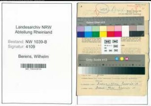 Entnazifizierung Wilhelm Berens , geb. 26.05.1903 (Beamter)