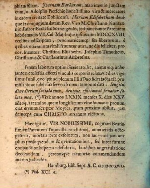 Jo. Alberti Fabricii ... epistola de beato obitu venerandi senis M. Constantini Ambrosii Lehmanni : ... ad ... Petrum Ambrosium Lehmannum