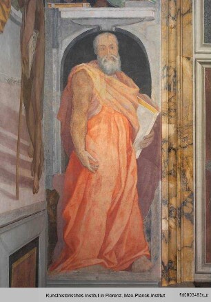 Szenen aus dem Alten und Neuen Testament : Die vier Evangelisten und Ignudi : Evangelist Markus