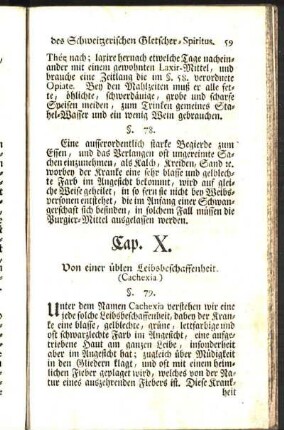 Cap. X. Von einer üblen Leibsbeschaffenheit. (Cachexia)