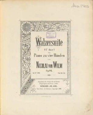 Walzersuite : (C-Dur) ; für Piano zu 4 Hdn. ; op. 86