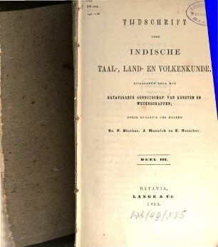 Tijdschrift voor Indische taal-, land- en volkenkunde. 3. 1855