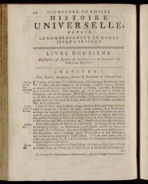 Chapitre I. Nom, Etendue, Montagnes, Rivieres & Productions d l´Indostan.