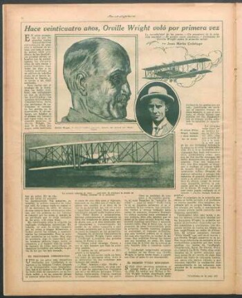 Hace veinticuatro años, Orville Wright voló por primera vez