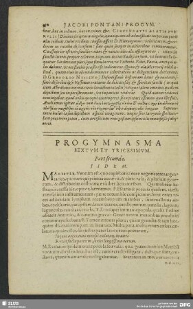 Progymnasma Sextum Et Tricesimum. Pars secunda
