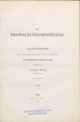 Zur Behandlung des Schleimbeutelhydrops