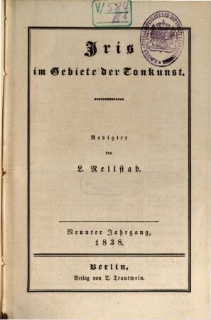 Iris im Gebiete der Tonkunst. 9. 1838