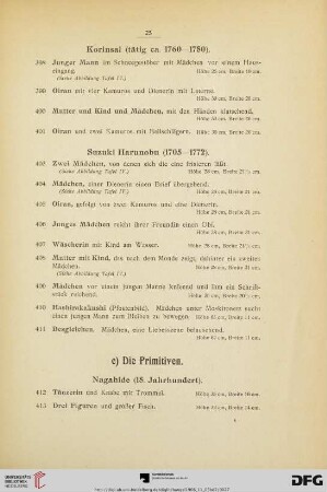e) Die Primitiven (Nr. 412-432)