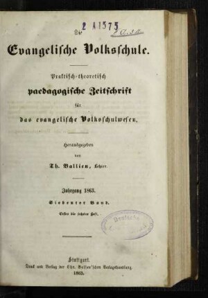 7: Die evangelische Volksschule - 7.1863
