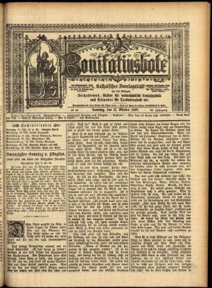 Erste Ausgabe vom Sonntag, den 17. Oktober 1909.