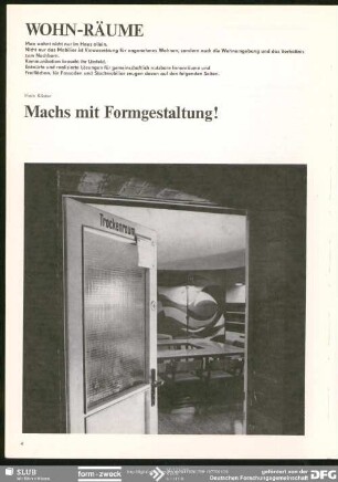 Mach’s mit Formgestaltung! : Wohn-Räume
