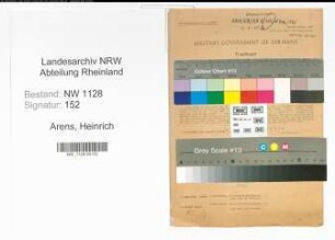 Entnazifizierung Heinrich Arens , geb. 22.08.1894 (Polizist)